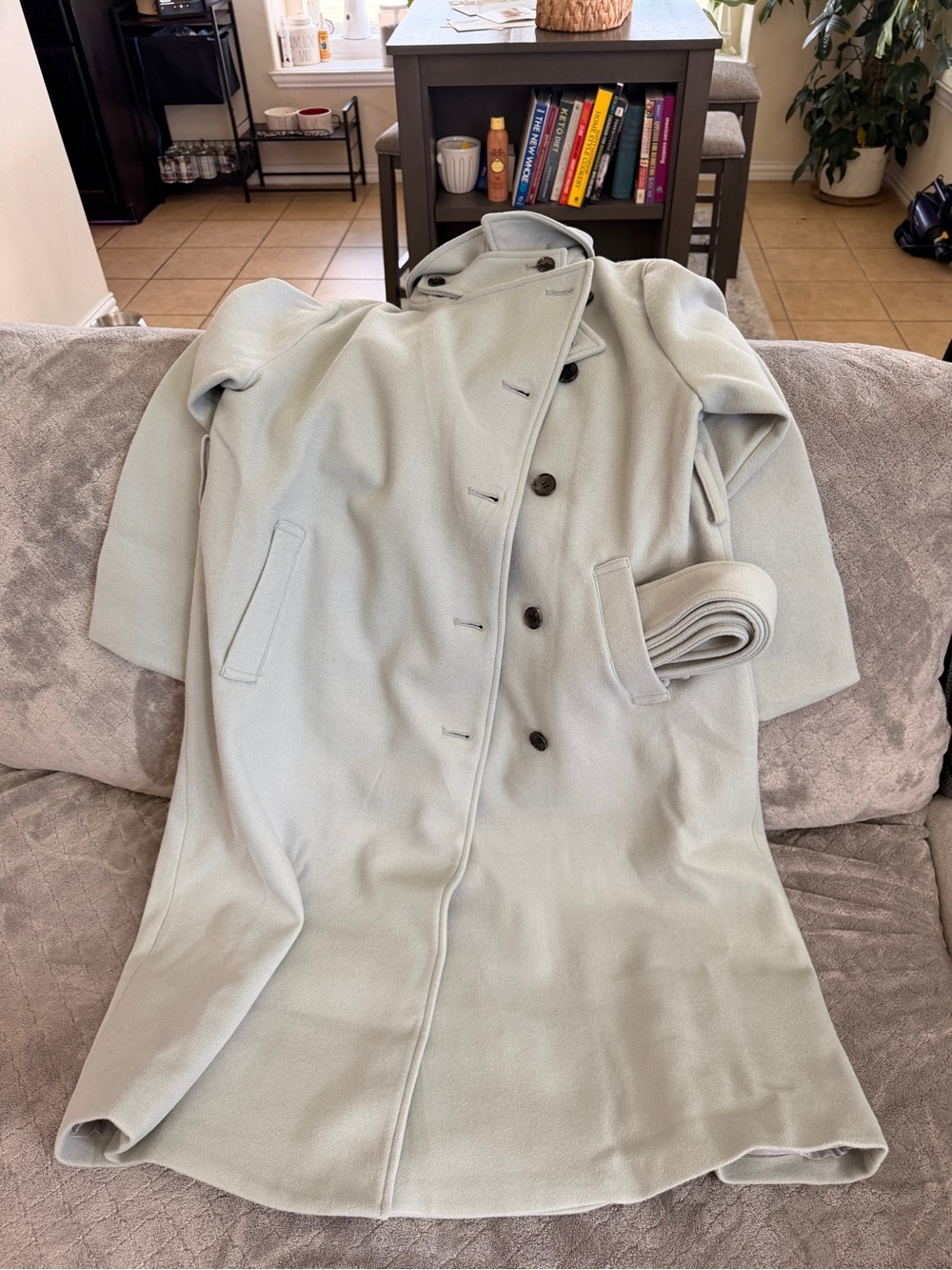 Light Mint Green Long trench Coat-From Japan